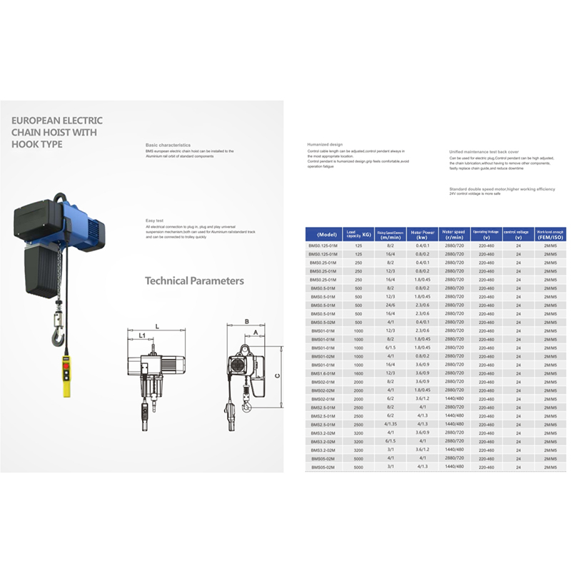 European Electric Chain Hoist (Fixed Type)